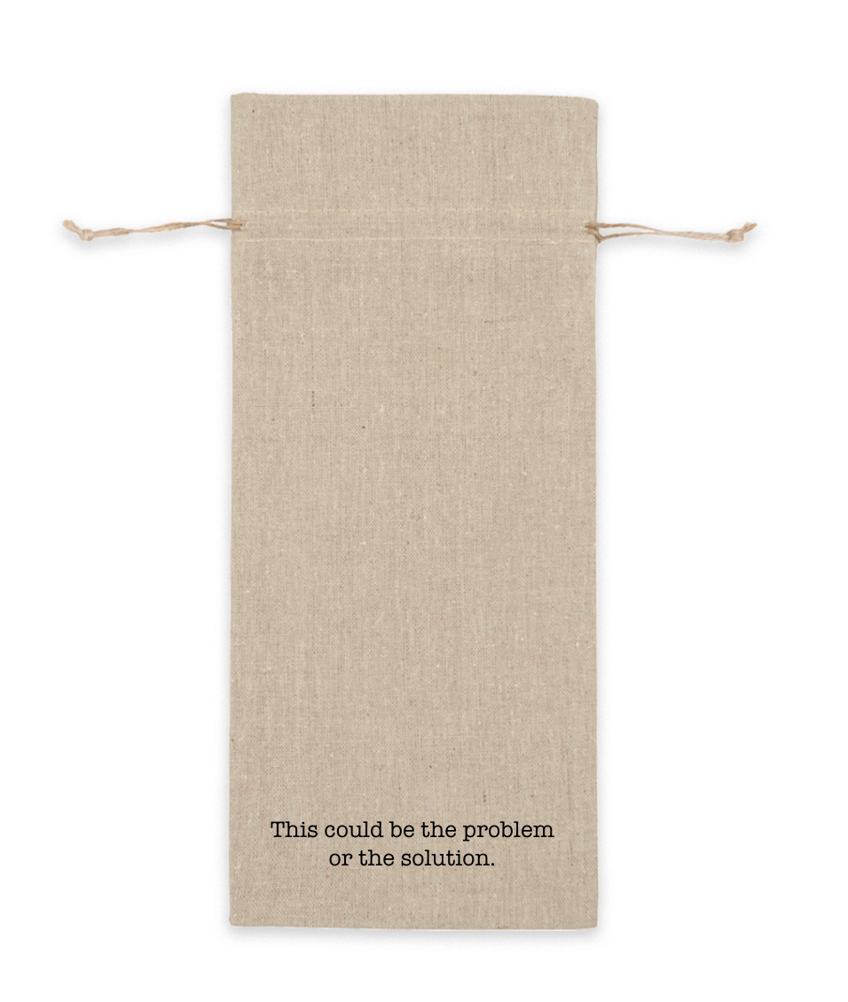 The Solution - Linen Wine Bag
