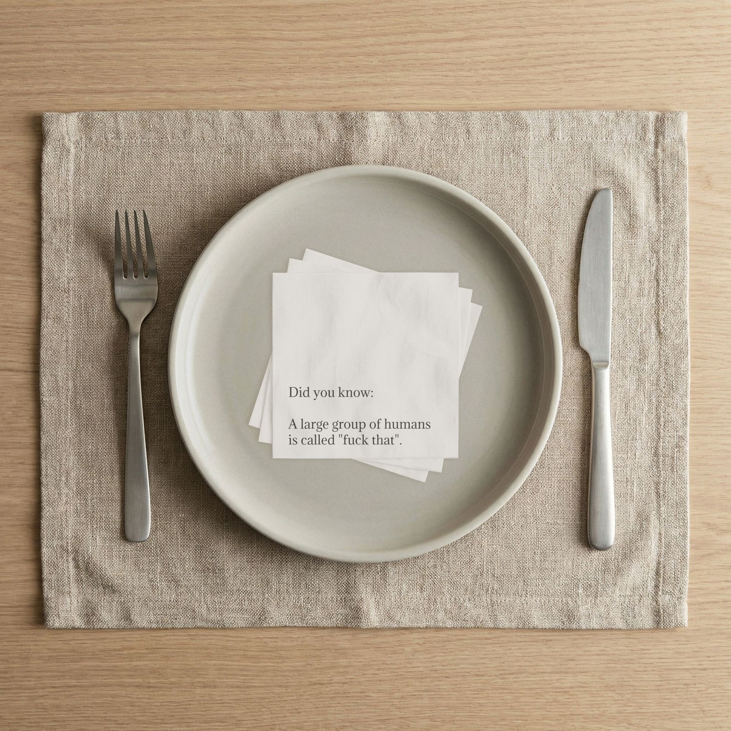 Snarky Quote Napkins — A Large Group of Humans