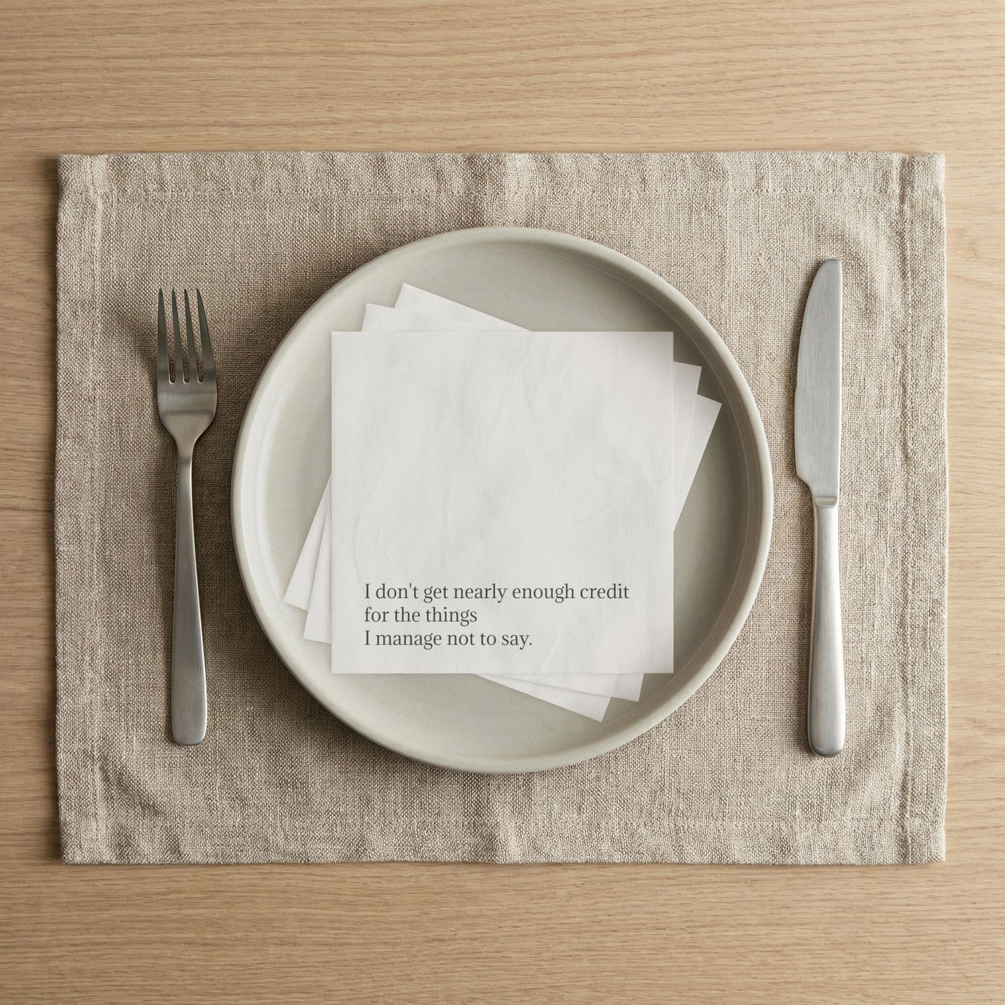 Sarcastic Quote Napkins — "I don't get nearly enough credit" Cocktail Napkins