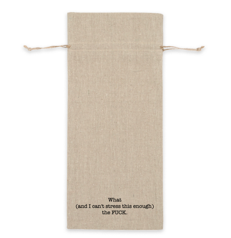 WTF - Linen Wine Bag
