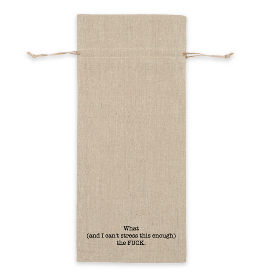 WTF - Linen Wine Bag