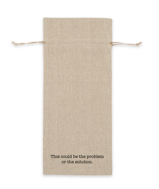 The Solution - Linen Wine Bag