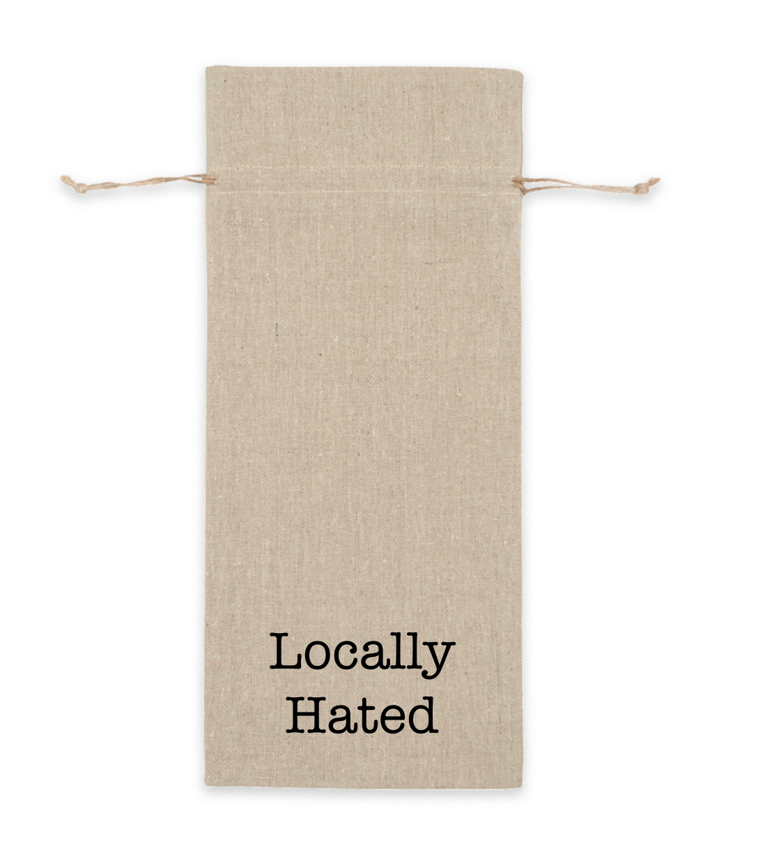 Locally Hated - Linen Wine Bag